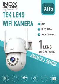 INOX-X115 TEK LENS DIŞ ORTAM WİFİ KAMERA 3 MP Akıllı Wi-Fi Güvenlik Kamerası Akıllı Wi-Fi Güvenlik Kamerası